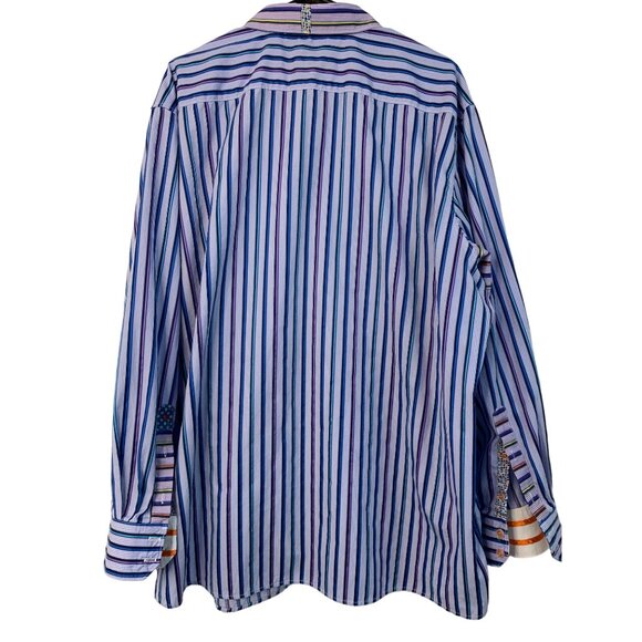 Robert Graham X Edition Men's Striped Button Sport Shirt Cotton LS 2XL 7426 EUC - Picture 9 of 10